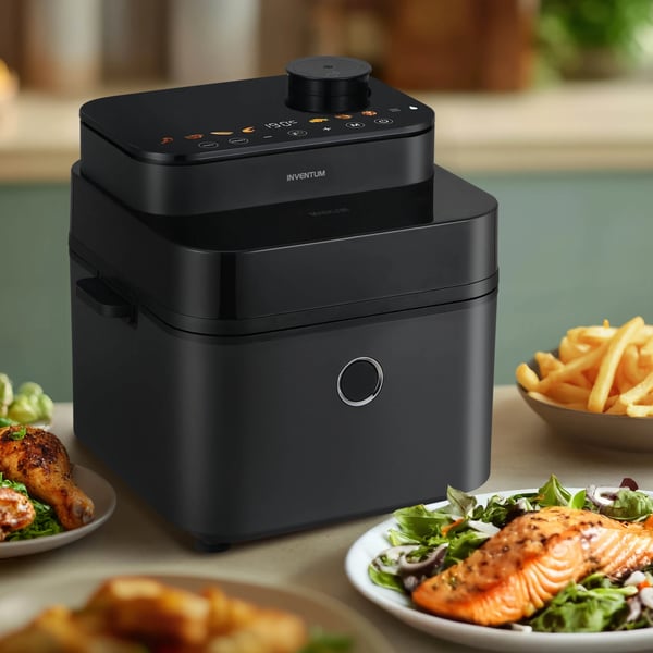 Inventum GF730HLDB frituregryde Enkelt 7,3 L Enkeltstående 1300 W Varmluftsteger Sort, Grå