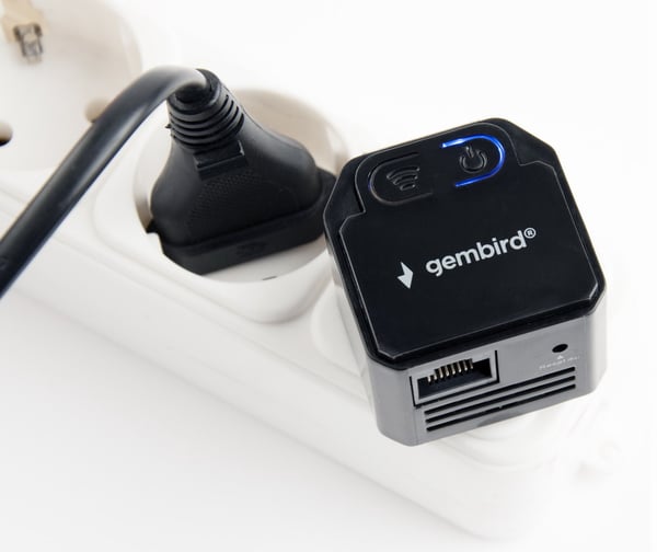 Gembird WNP-RP300-03-BK bryggor & repeaters Nätverksrepeater 300 Mbit/s Svart