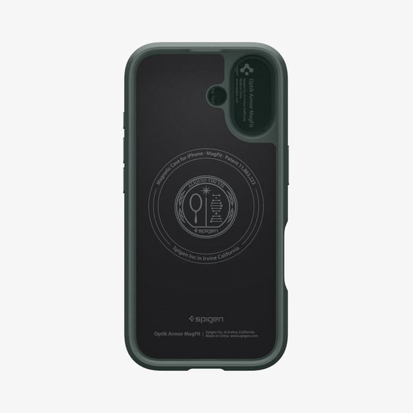 Spigen Optik Armor (Mag Fit) mobiltelefonfodral 16 cm (6.3") Mobilskal Mörkgrön