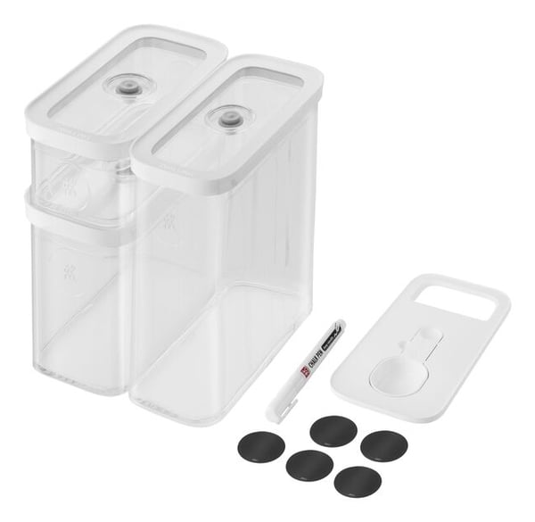ZWILLING 1026082 Rektangulær Container 5,4 L Transparent, Hvid 5 stk
