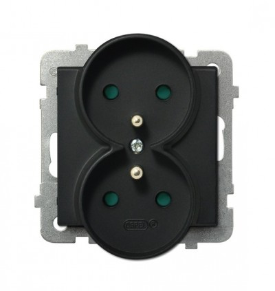 Ospel GP-2RRZP/m/33 stikkontakt Sort
