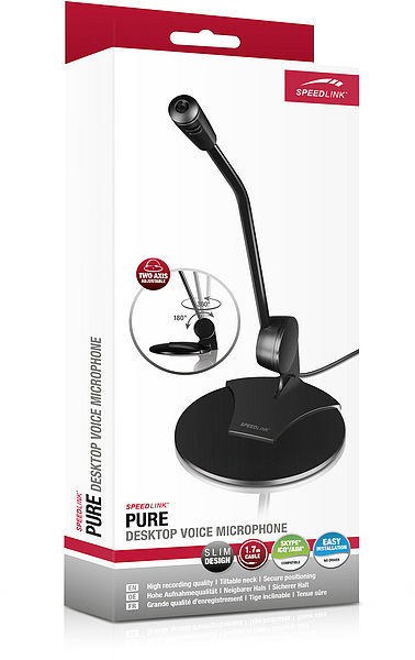 Miniatyrbild 2 av 3: SPEEDLINK Pure Desktop Svart Mikrofon till PC