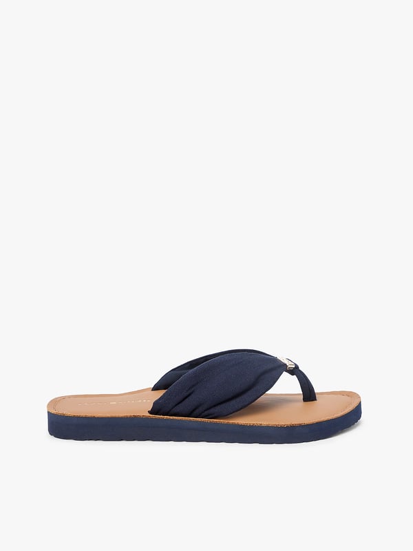Tommy Hilfiger TH Monogram Plaque Hemp Flip-Flops Flicka Blå