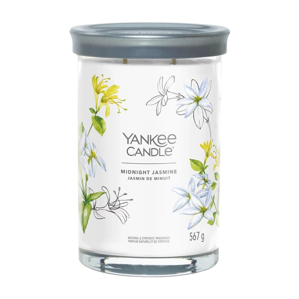 Yankee Candle Signature vokslys Cylinder Kaprifolium, Jasmin, Mandarin, Neroli Hvid 1 stk