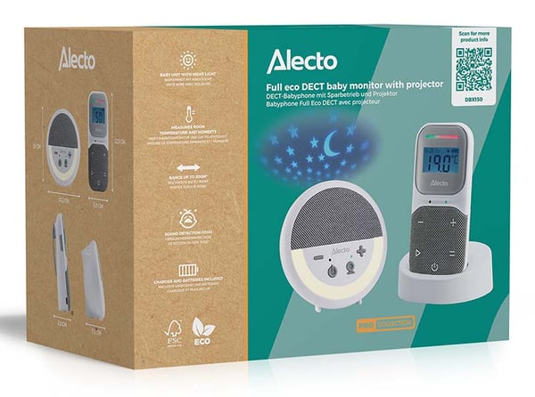 Miniatyrbillede 12 af 17: Alecto DBX150 babytelefon DECT babytelefon Grå, Hvid