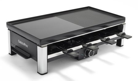 Miniatyrbillede 1 af 8: GreenPan Bistro raclette grill 8 person(er) 2000 W Sort, Sølv