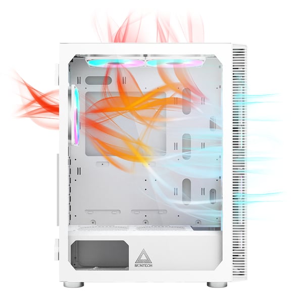 Miniatyrbillede 6 af 8: Montech X3 GLASS Midi Tower Hvid