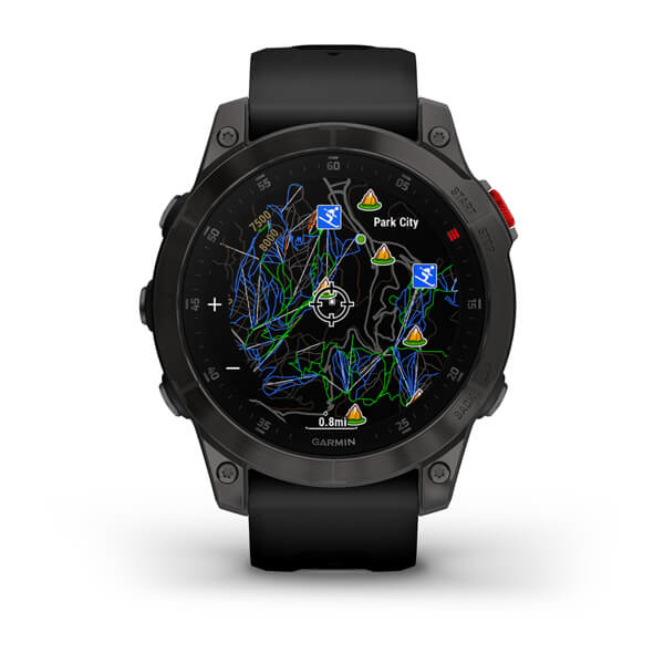 Miniatyrbillede 12 af 13: Garmin epix (Gen 2) 3,3 cm (1.3") AMOLED 22 mm Digital 416 x 416 pixel Berøringsskærm Sort Wi-Fi GPS (satellit)