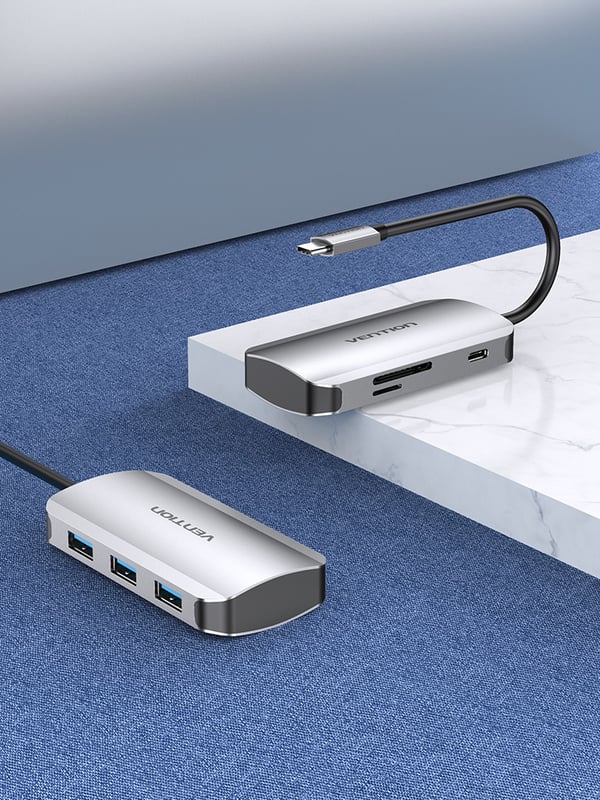 Vention TNHHB gränssnittshubbar USB Type-C 5000 Mbit/s Grå