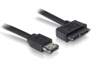 DeLOCK Cable eSATAp / Slimline SATA13pin, 1m SATA-kabel Sort