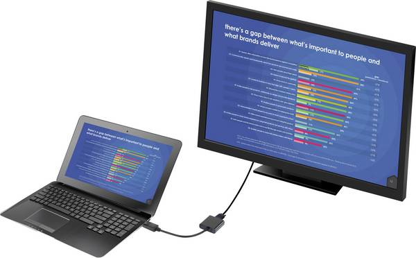 Miniatyrbild 2 av 2: Renkforce RF-4212174 videokabeladapter 0,12 m DisplayPort VGA (D-Sub) Svart