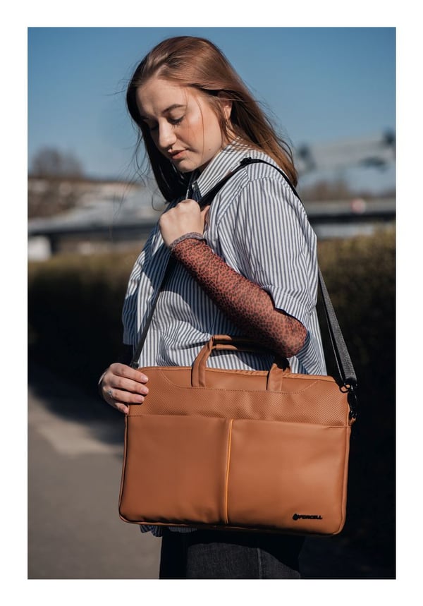Pikkukuva 12 / 19: FORCELL F-PROTECT URBAN STYLE -laukku 15,6\" kannettavalle tietokoneelle, ruskea