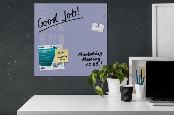 Miniatyrbillede 4 af 7: Sigel GL119 magnettavle og tilbehør Glas 480 x 480 mm Lavendel