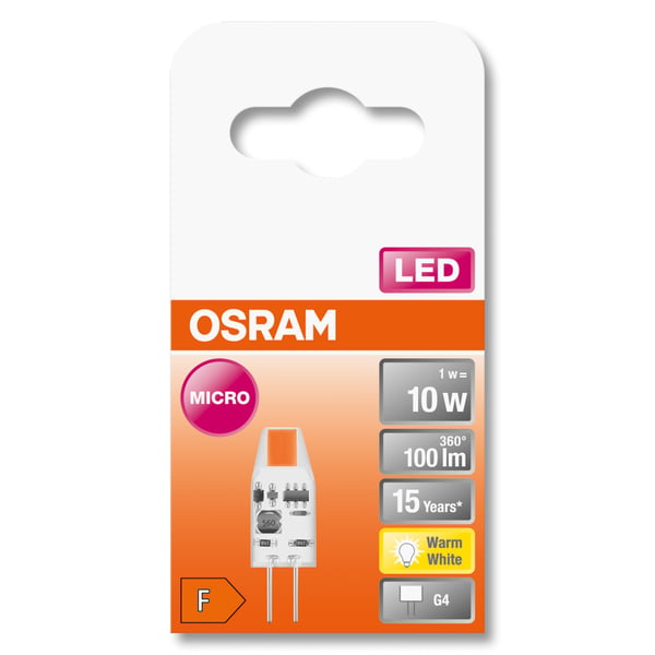 Osram STAR LED-lampe Varm hvid 2700 K 1 W G4 F