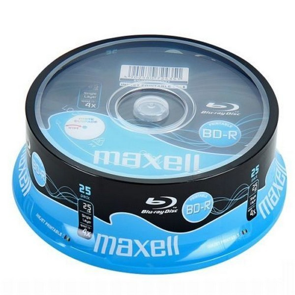 Miniatyrbillede 1 af 2: Maxell 25 x BD-R 4x 25 GB 25 stk