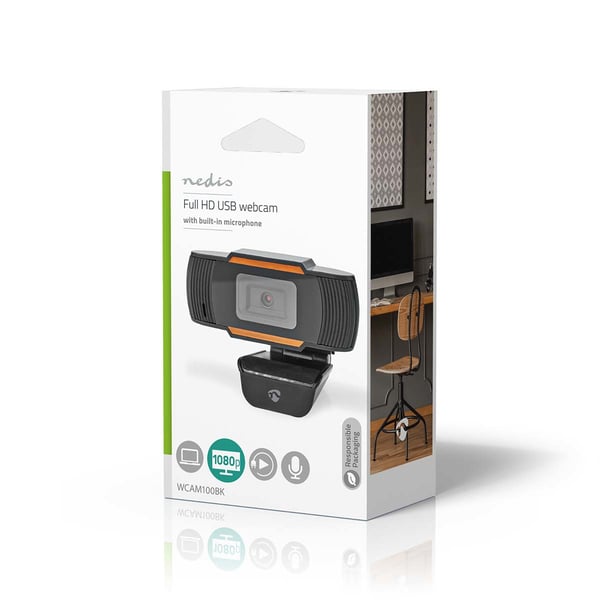 Pikkukuva 5 / 9: Nedis WCAM100BK verkkokamera 2 MP 1920 x 1080 pikseliä USB 2.0 Musta