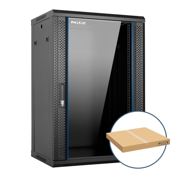 Phasak PHO 2220D rack 20U Väggmonterad rack Svart
