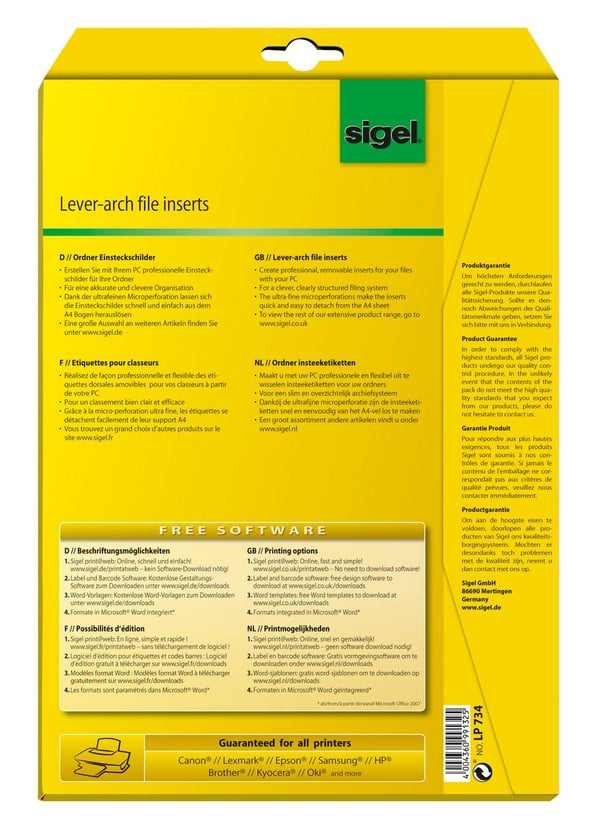Miniatyrbillede 3 af 4: Sigel LP734 ikke-klæbende etiket 100 stk Hvid Rektandel
