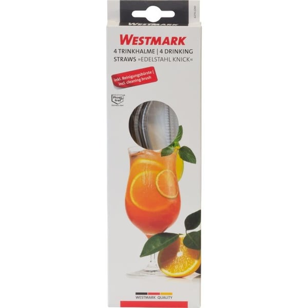 Miniatyrbild 2 av 3: Westmark 62742260 återanvändningsbart sugrör Rostfritt stål 4 styck