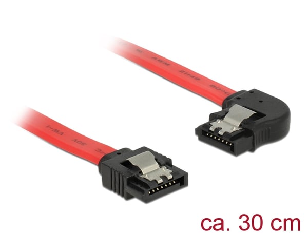 DeLOCK 83963 SATA-kabel 0,3 m SATA 7-pin Sort, Rød