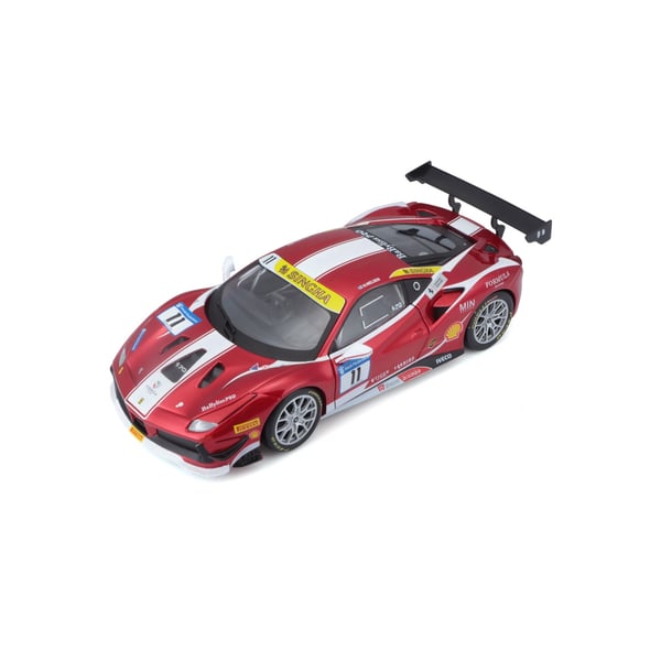 Miniatyrbillede 10 af 14: BBURAGO Ferrari 488 Challenge Sportsbil model Formonterede 1:24