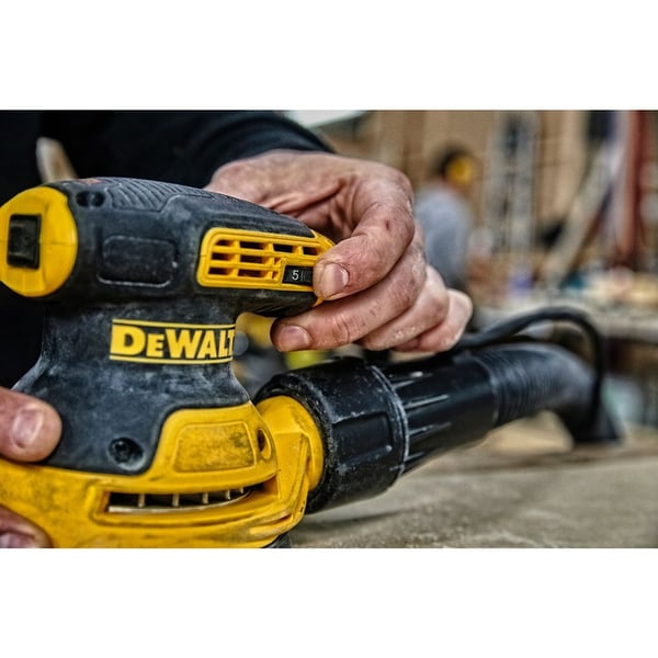 Miniatyrbillede 9 af 26: DeWALT DWE6423-QS transportabel slibemaskine Rystepudser 12000 OPM Sort, Gul 280 W