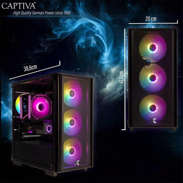 Miniatyrbillede 9 af 9: CAPTIVA 94548 PC/arbejdsstation AMD Ryzen™ 5 5600G 16 GB DDR4-SDRAM 500 GB SSD Sort