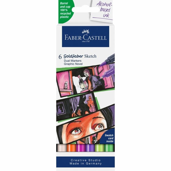 Miniatyrbild 1 av 2: Faber-Castell 164810 filtpenna Multifärg 6 styck