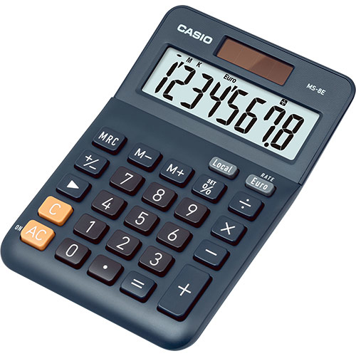 Casio MS-8E laskin Työpöytä Näyttölaskin Musta, Harmaa, Oranssi