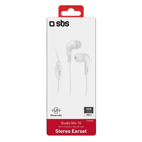 Miniatyrbild 2 av 2: SBS TEINEARWL hörlur och headset Kabel I öra Samtal/musik Vit