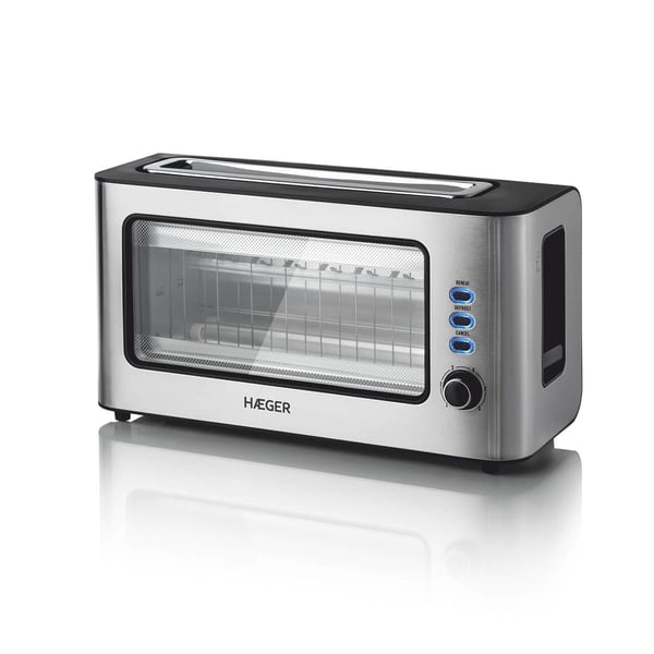 Haeger TO-100.014A brödrostar 6 2 skivor 1000 W Svart, Rostfritt stål