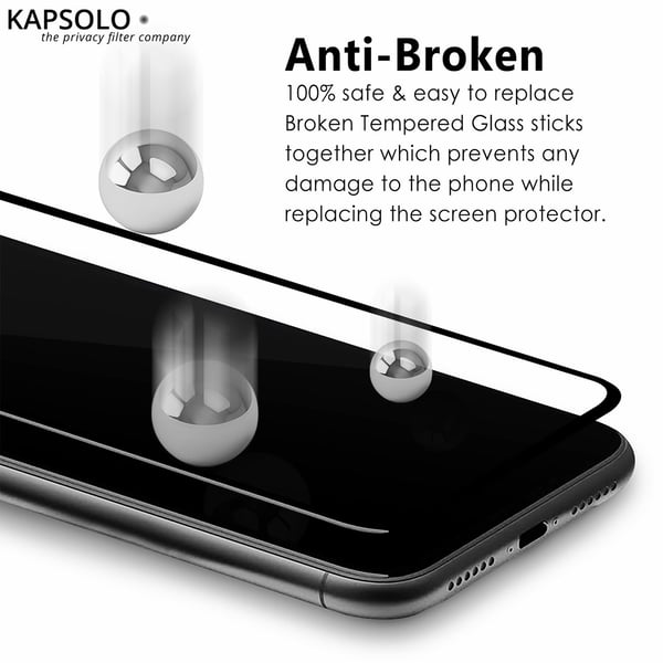 KAPSOLO Skärmskydd iPhone 11 Pro Max XS MAX Tempered Glass hårdhetsklass 3D 9H Microbial Härdat glas Screen Protection