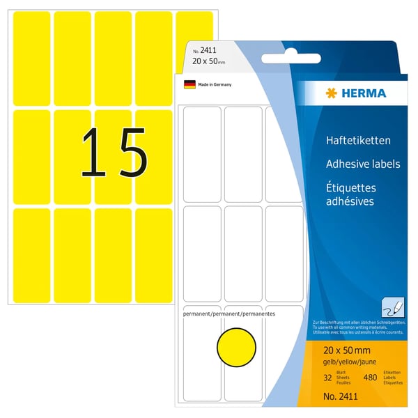 Herma Premium 4464 permanent hechtende etiketten 70 x 37 mm wit (2400 Herma Premium 4464 permanent hechtende etiketten 70 x 37 mm wit (2400