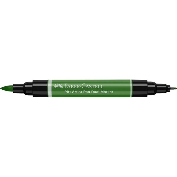 Miniatyrbild 2 av 3: Faber-Castell Pitt Artist Pen Dual Marker filtpenna Tunn / Medium Grön