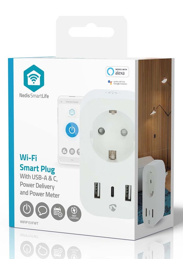 Miniatyrbillede 4 af 10: Nedis WIFIP121EWT smart stik 3680 W Hjem, Kontor Hvid