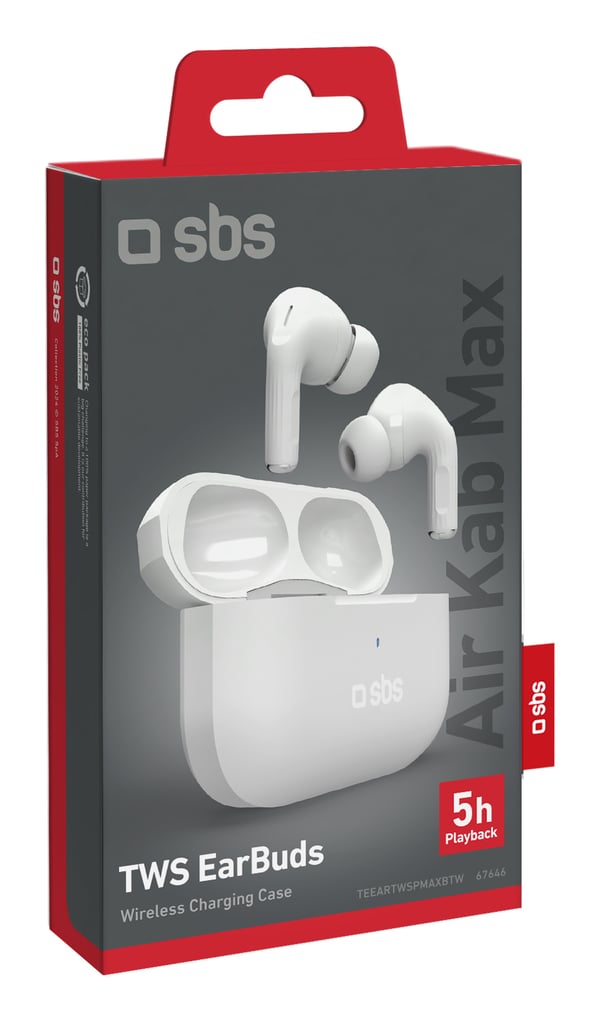 Miniatyrbillede 2 af 2: SBS Air Kab Max Headset True Wireless Stereo (TWS) I ørerne Opkald/musik Bluetooth Hvid