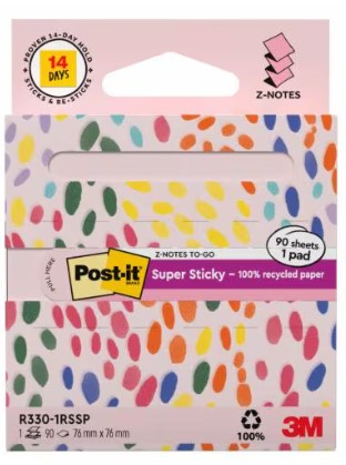 Post-It R330-1RSSP itseliimautuva muistilappu Neliö Vaaleanpunainen 90 arkkia Itsekiinnittyvä