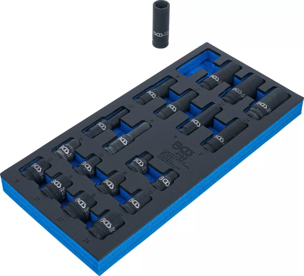 Miniatyrbild 2 av 4: BGS technic Tool Tray 1/3: Impact Sockets Hexagon eluttag