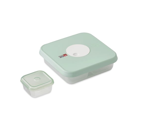 Joseph Joseph Dial Baby Firkant Kasse 0,9 L Grøn, Transparent 5 stk