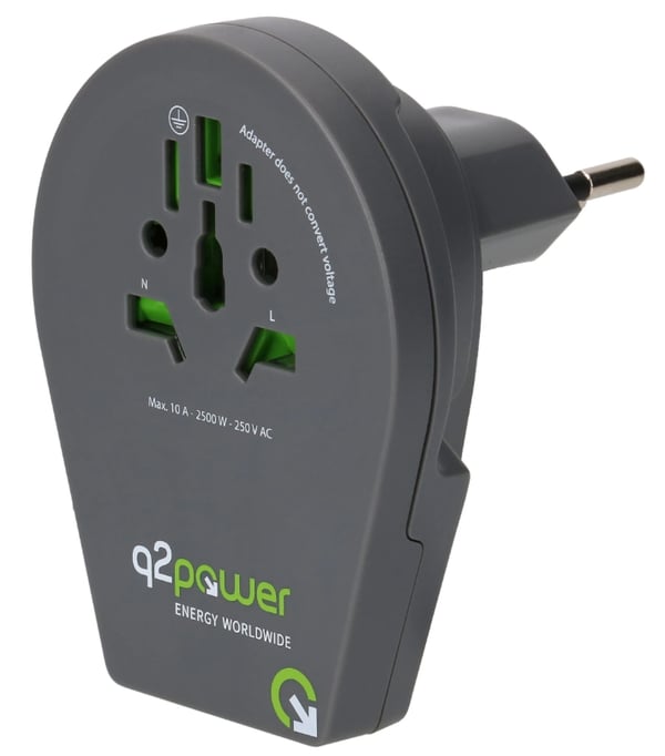 Max Hauri AG 165439 reseadaptrar Typ C (Europlug) Universal Svart