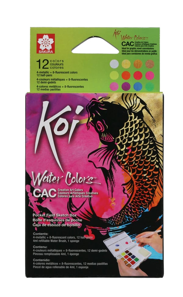 Miniatyrbillede 1 af 3: Sakura XNCW-12MH vandbaseret maling Flere Palette 12 stk