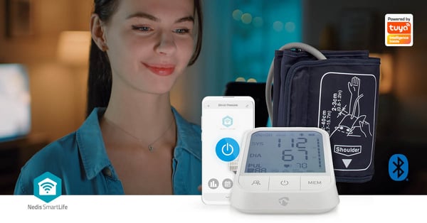 Nedis BTHBP10WT blodtrycksmätare Överarm Automatisk 1 användare (er)