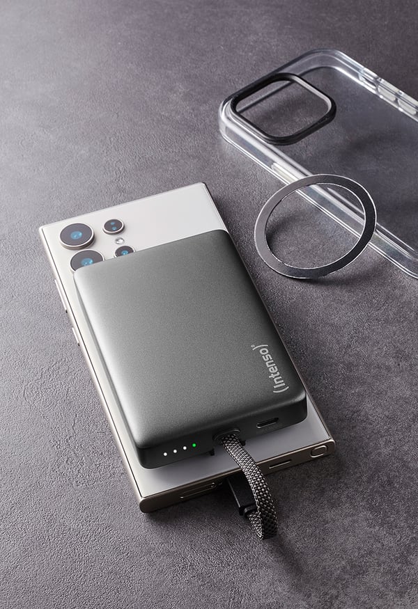 Intenso MC10000 Lithium polymer (LiPo) 10000 mAh Trådløs opladning Sort, Grå