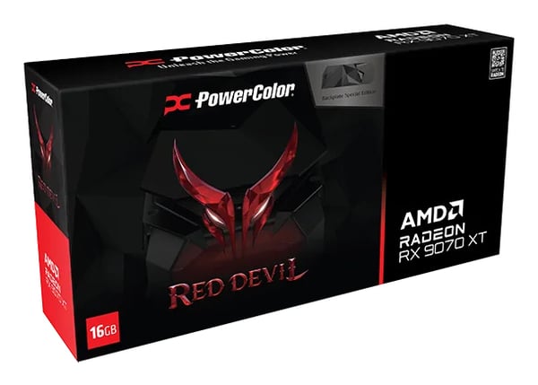 Miniatyrbillede 8 af 9: PowerColor Red Devil Radeon RX 9070 XT Backplate Special Edition AMD 16 GB GDDR6