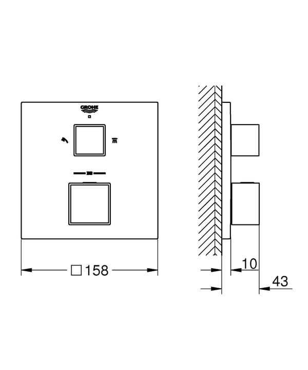 GROHE Grohtherm Cube Grafit