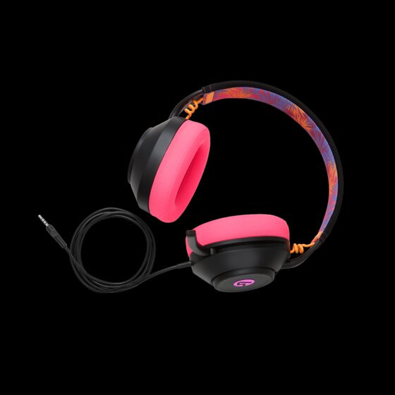 PowerA CPHS0626 hovedtelefoner/headset Ledningsført Spil Sort, Lyserød