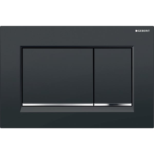 Miniatyrbillede 1 af 4: Geberit 115.883.KM.1 reservedel til toilet Skylleplade Sort, Krom