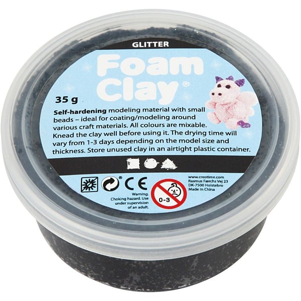 Creativ Company Foam Clay Modellering ler 35 g Sort 1 stk