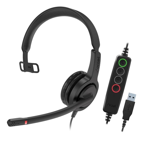 Axtel VOICE UC28 mono USB-A Kuulokkeet Langallinen Pääpanta Toimisto/puhelukeskus USB A-tyyppi Musta
