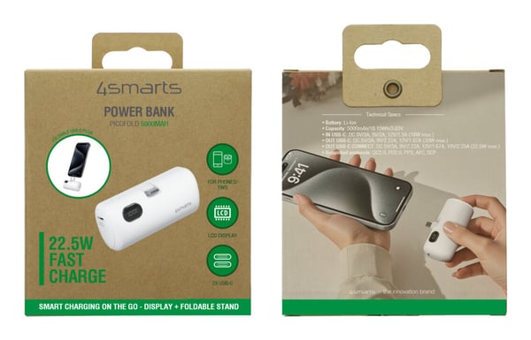4smarts 541657 powerbank Lithium-Ion (Li-Ion) 5000 mAh Hvid